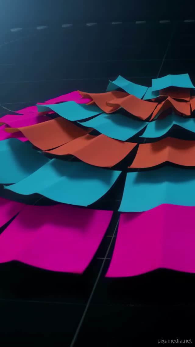Cascading Notes in Neon Grid - Motion Graphics AI stock